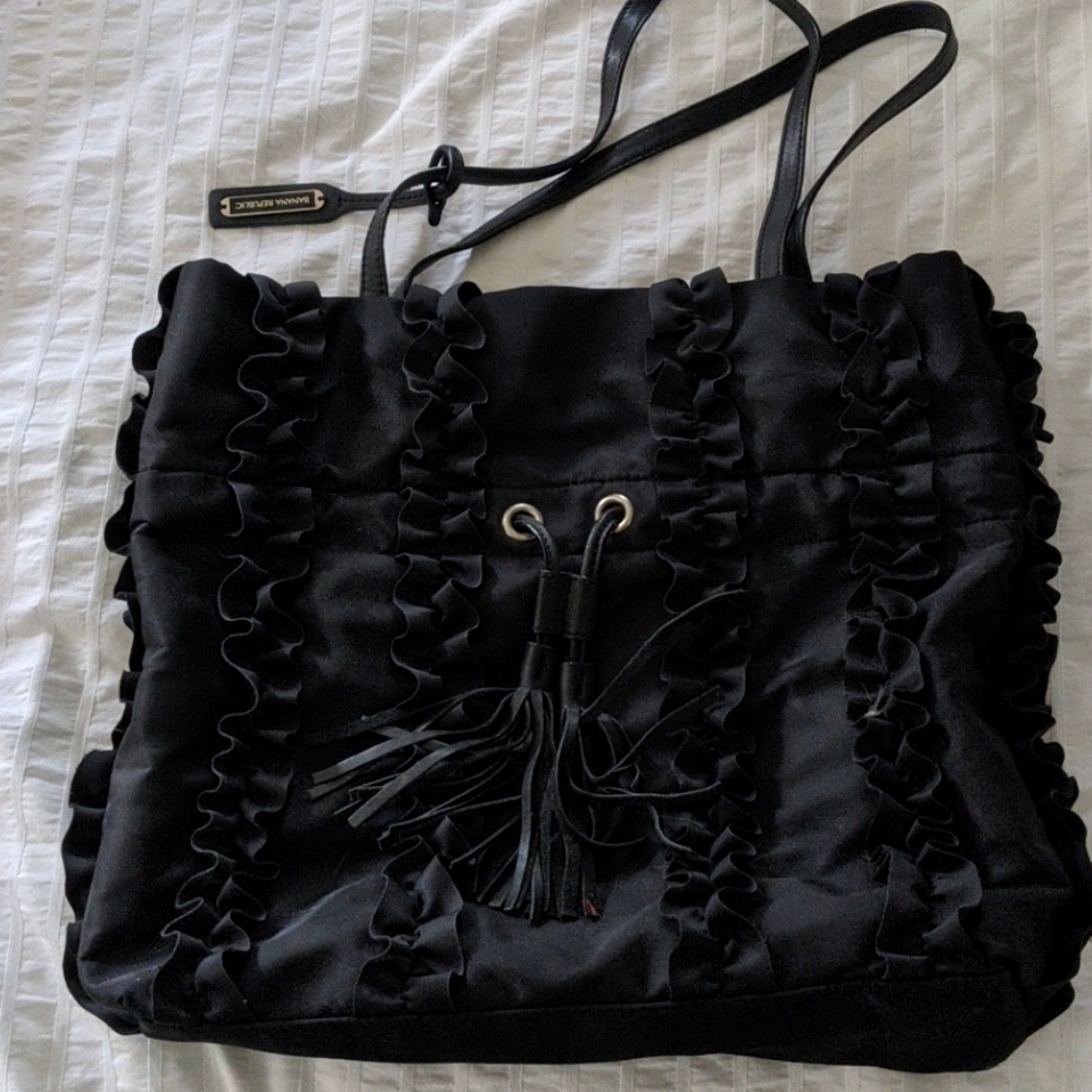 Banana Republic nylon ruffle tote